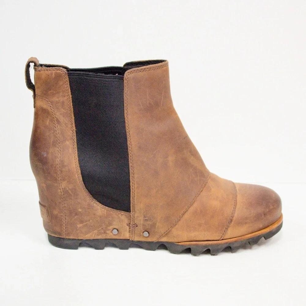 Sorel Lea Wedge Chelsea Ankle Boots Waterproof | Leather Booties 🔥
